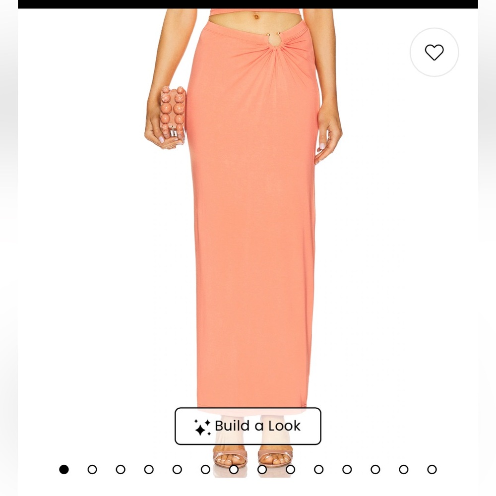 Good American Peach Maxi Skirt